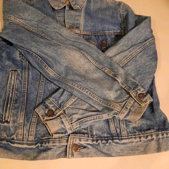 Vtg Levis Jacket Mens 44 Denim Jean Trucker Type 3 Made In USA Faded 80s 70506 - Picture 10 of 15